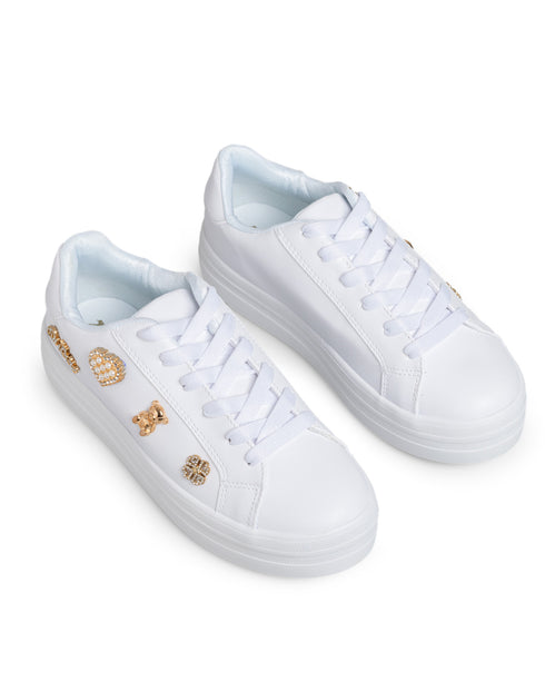 Tenis Blanco Básico Dijes Dorados 9814